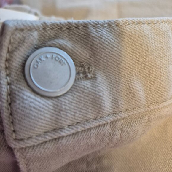 Oak & Fort Twill Wide Leg Pants in Trench Coat Colour Size Medium - Picture 7 of 9